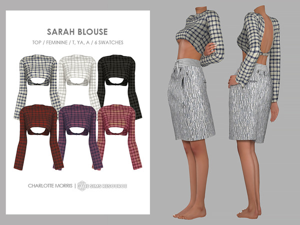 Sims 4 — Sarah Blouse by Charlotte_Morris — 6 swatches