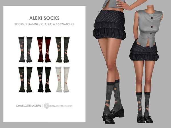 Sims 4 — Alexi Socks by Charlotte_Morris — Acc - Socks