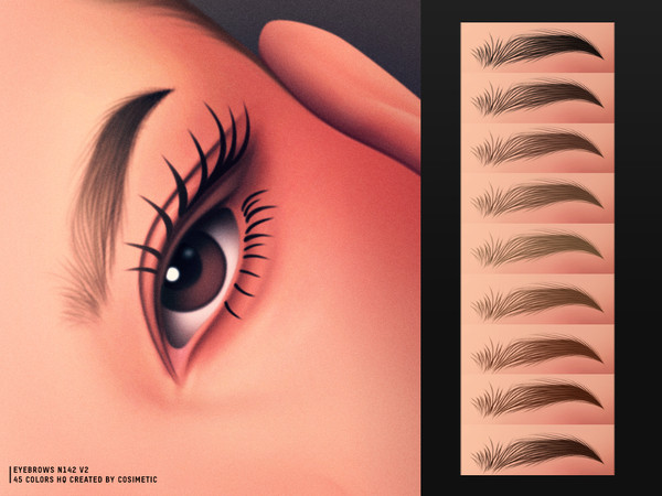 Sims 4 — Eyebrows N142 V2 by cosimetic — - Female