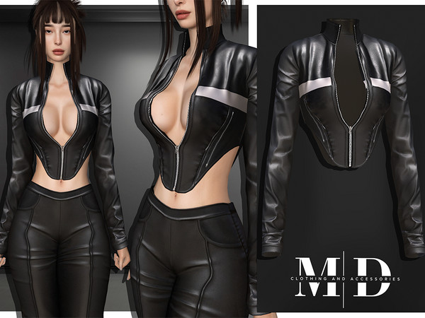 Sims 4 — Valeria leather jacket by Mydarling20 — new mesh