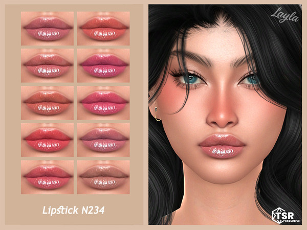 Sims 4 — Lipstick N234 by Layla — Previews were made using HQ Mod