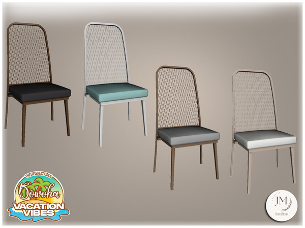 Sims 4 — Jomsims VacationVibes Bowoha garden dining chair by jomsims — brings tropical elegance to your Sims' outdoors.
