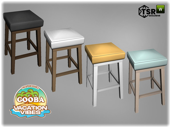 Sims 4 — Jomsims VacationVibes Gooba barstool by jomsims — Gooba garden set, perfect for a dream vacation by the water.