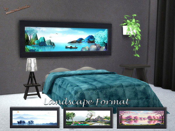 Sims 4 — Landscape Format by matomibotaki — Treat yourself to peace and relaxation while looking at these Asian-inspired