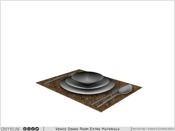Sims 4 — Venice Placemat With Fork, Knife, Spoon And Plates by Onyxium — Onyxium@TSR Design Workshop Dining Room