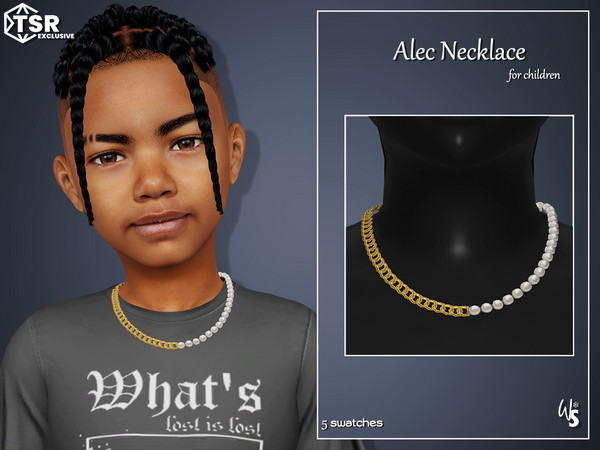 Sims 4 — Alec Necklace (children) by WisteriaSims — - FOR CHILDREN - NEW MESH - BOYS - Necklace Category