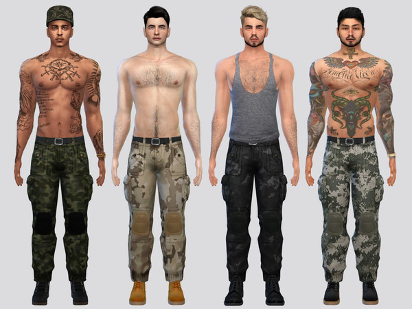 Sims 4 — Padded Camo Pants by McLayneSims — TSR EXCLUSIVE