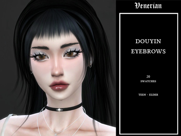 Sims 4 — Venerian Douyin Eyebrows by Venerian — Teen to elder 20 swatches No gender restrictions Turned off for random