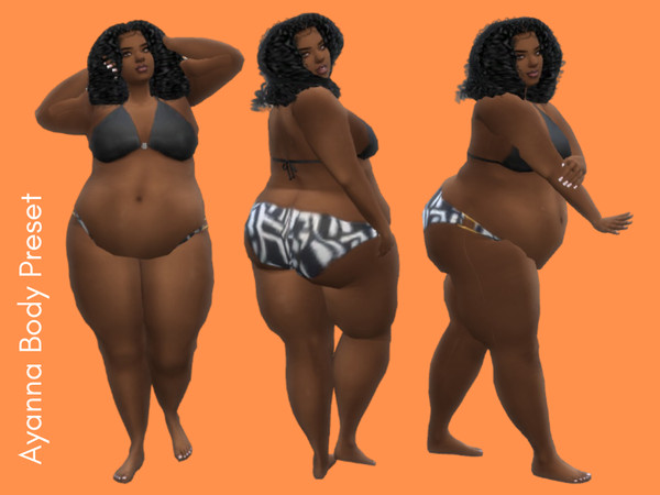 Sims 4 — Ayanna Body Preset by queenakilah — Realistic plus size body preset Clothing may clip with this body preset