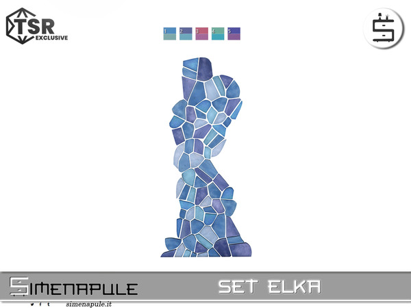 Sims 4 — [SeN4] Set Elka - Wall Mosaic by Simenapule — Set Elka Set Elka Set Elka Set Elka