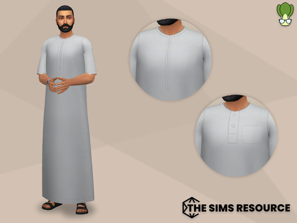 Sims 4 — Thobe #3 - Short Sleeves by kapakijo — Traditional long robe worn by men in the Arabian Peninsula.