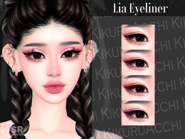 Sims 4 — Lia Eyeliner by Kikuruacchi — - It is suitable for Female and Male. ( Teen to Elder ) - 4 swatches - HQ