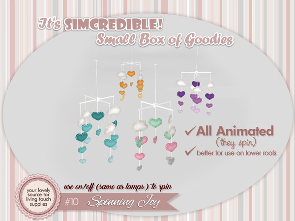 Sims 4 — Spinning Joy Mobiles - Love Rain by SIMcredible! — It's SIMcredible! Small box of goodies #10 - Spinning Joy