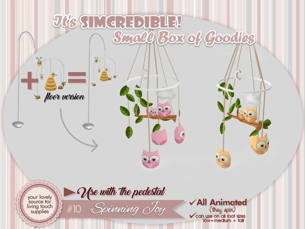 Sims 4 — Spinning Joy Mobiles - Owls 2 by SIMcredible! — This model is designed to be used with the pedestal of this same