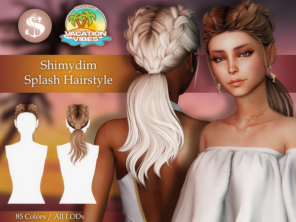 Sims 4 — Splash Hairstyle by Shimydimsims — Hi I hope you will like this hair, this hair is made of braids tied to the