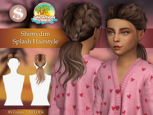 Sims 4 — Splash Hairstyle Child by Shimydimsims — Hi I hope you will like this hair, this hair is made of braids tied to