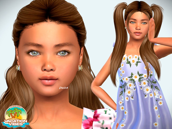 Sims 4 — Vacation Vibes - Luna Abate by DarkWave14 — Download all CC's listed in the Required Tab to have the sim like in