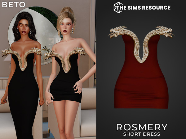 Sims 4 — Rosmery (Dress) by Beto_ae0 — Long and elegant dress for parties and events