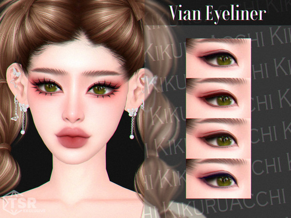 Sims 4 — Vian Eyeliner by Kikuruacchi — - It is suitable for Female and Male. ( Teen to Elder ) - 4 swatches - HQ