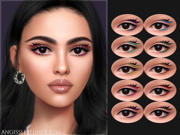 Sims 4 — Eyeliner A246 by ANGISSI — PREVIEWS MADE USING HQ MODE Makeup category