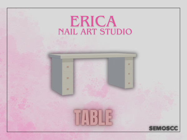 Sims 4 — [SCC] Erica NailArt Studio -Table by semoscc — Pink themed Nail Art Studio set