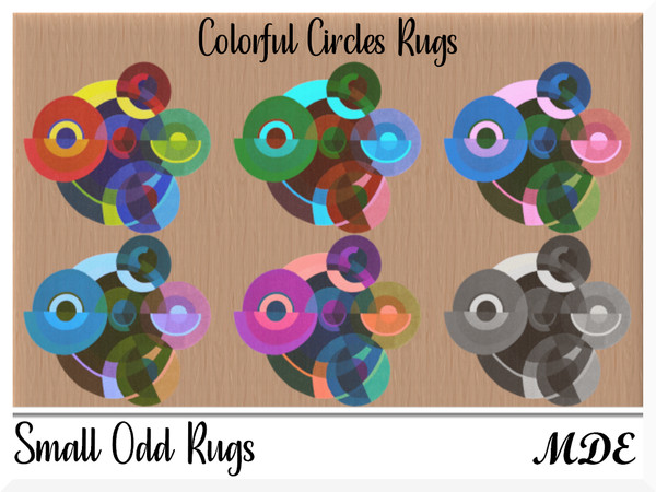 Sims 4 — MDE-Small Odd Rugs_Colorful Circles by MDE — Small Odd rugs merge the realms of colorful abstraction and