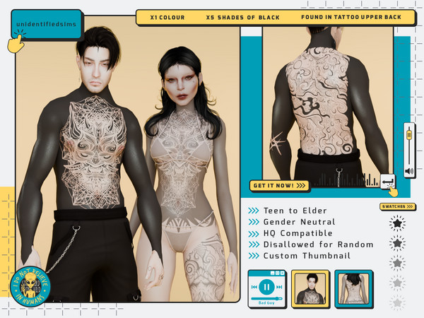 Sims 4 — Bad Guy Tattoo (Patreon) by unidentifiedsims — 1 Colour