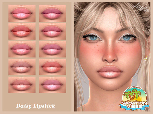 Sims 4 — VacationVibes Daisy Lipstick by Layla — Previews were made using HQ Mod