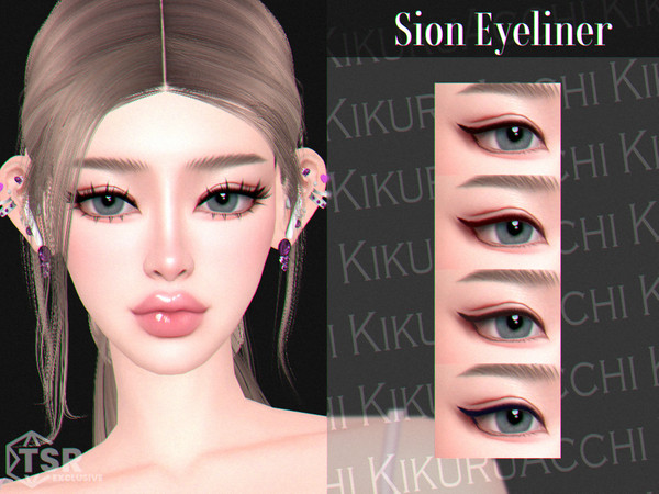 Sims 4 — Sion Eyeliner by Kikuruacchi — - It is suitable for Female and Male. ( Teen to Elder ) - 4 swatches - HQ
