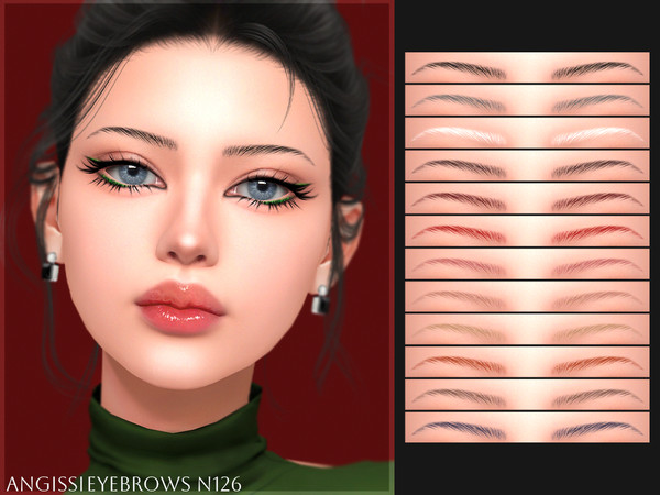 Sims 4 — Eyebrows n126 by ANGISSI — PREVIEWS MADE USING HQ MOD Female Teen to elder
