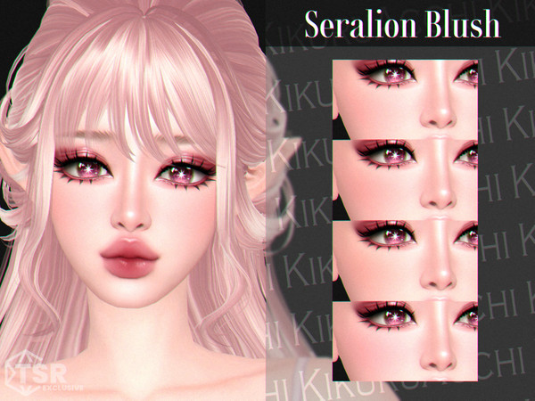 Sims 4 — Seralion Blush by Kikuruacchi — - It is suitable for Female and Male. ( Teen to Elder ) - 4 swatches - HQ