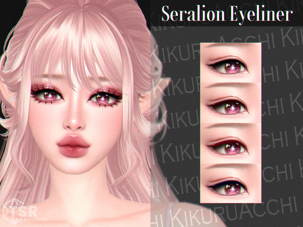 Sims 4 — Seralion Eyeliner by Kikuruacchi — - It is suitable for Female and Male. ( Teen to Elder ) - 4 swatches - HQ