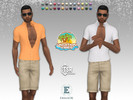 Sims 4 — ErinAOK Vacation Vibes Mens Top 080925 by ErinAOK — Men's Cotton Button-Down Top