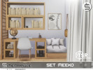 Sims 4 — Set Meeko by Simenapule — The Meeko Set is a modern, minimalist study and relaxation area featuring a