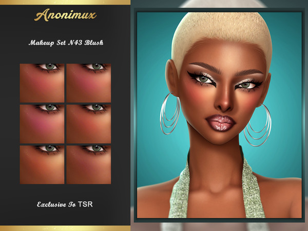Sims 4 — Makeup Set N43 Blush by Anonimux_Simmer — - 6 Swatches