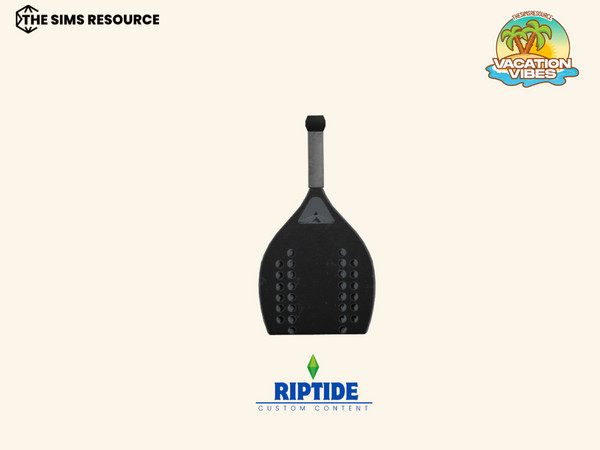 Sims 4 — Riptide CC - Beach Tennis Essentials Set Half Buried Racket by Riptidecc — Bring the vibrant, sporty spirit of