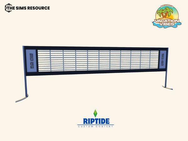 Sims 4 — Riptide CC - Beach Tennis Essentials Set Beach Tennis Net by Riptidecc — Bring the vibrant, sporty spirit of