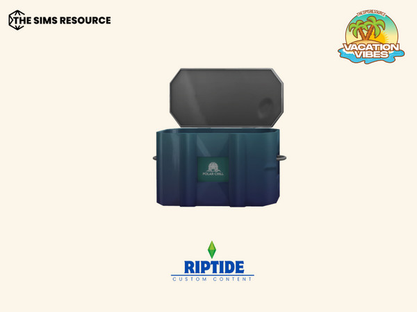 Sims 4 — Riptide CC - Beach Tennis Essentials Set Portable Ice Cooler Open by Riptidecc — Bring the vibrant, sporty