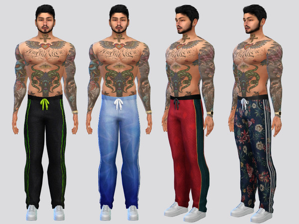 Sims 4 — Printed Party Joggers by McLayneSims — TSR EXCLUSIVE