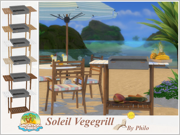 Sims 4 — Philo_Soleil Vegegrill by philo — Inspired by the spirited stripes of beach umbrellas, this set will provide