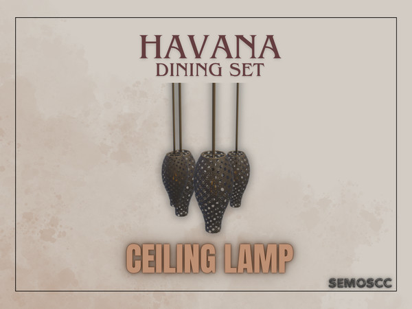 Sims 4 — [SCC] Havana Light Ceiling by semoscc — Dining Set with -long- dining table