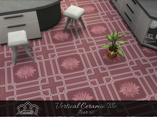 Sims 4 — Vertical Ceramic Tiles floor 7 by Emerald — Vertical tile is a choice for low maintenance and accent tile for