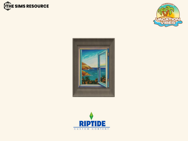 Sims 4 — Riptide CC Enchanted Riviera Vacation Vibes Coastal Morning Painting by Riptidecc — This mood set is inspired by
