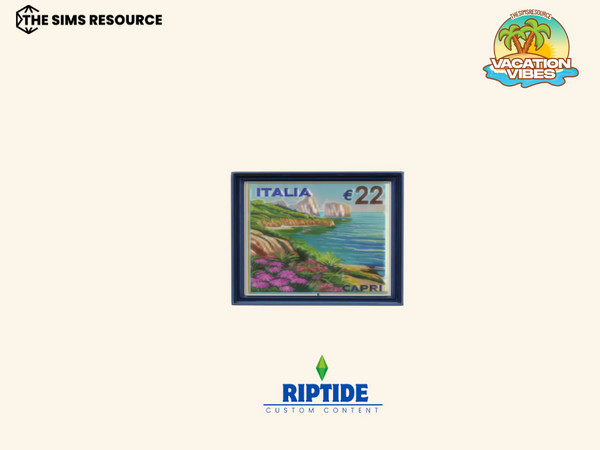 Sims 4 — Riptide CC Enchanted Riviera Vacation Vibes Dream Destination Painting by Riptidecc — This mood set is inspired