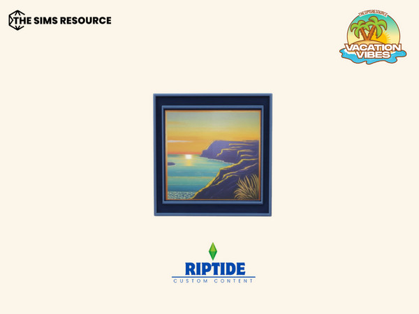 Sims 4 — Riptide CC Enchanted Riviera Vacation Vibes Coastal Morning Painting by Riptidecc — This mood set is inspired by