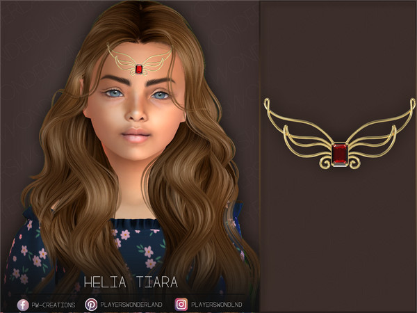 Sims 4 — Helia Tiara Kids by PlayersWonderland — Kids version of my Helia Tiara. - 20 Swatches ; 5 Swatches for Color