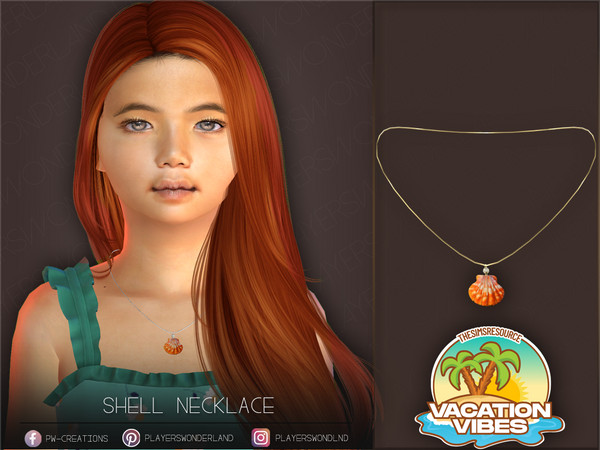 Sims 4 — Shell Necklace Kids by PlayersWonderland — Kids version of my Shell Necklace. - 5 Swatches