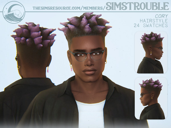 Sims 4 — simstrouble_MaleHairstyle_Cory.package by simstrouble — An edit mesh with an additional ombre overlay from the