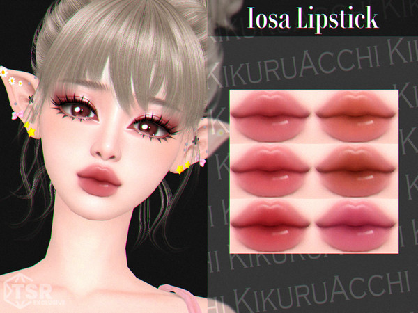 Sims 4 — Iosa Lipstick by Kikuruacchi — - It is suitable for Female and Male. ( Teen to Elder ) - 6 swatches - HQ