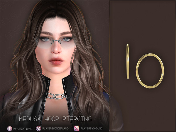 Sims 4 — Medusa Hoop Piercing by PlayersWonderland — A simple Medusa hoop piercing.